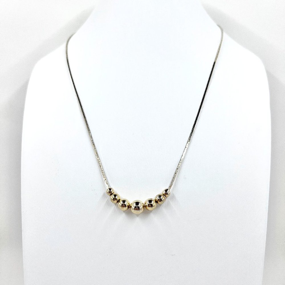 🎉HP🎉 Simple & Minimal Shiny Gold Tone Graduated Ball 17” Chain Necklace